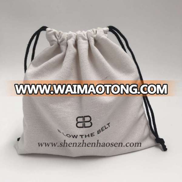 Recycled Custom Logo Drawstring Cotton Canvas Belt Bag